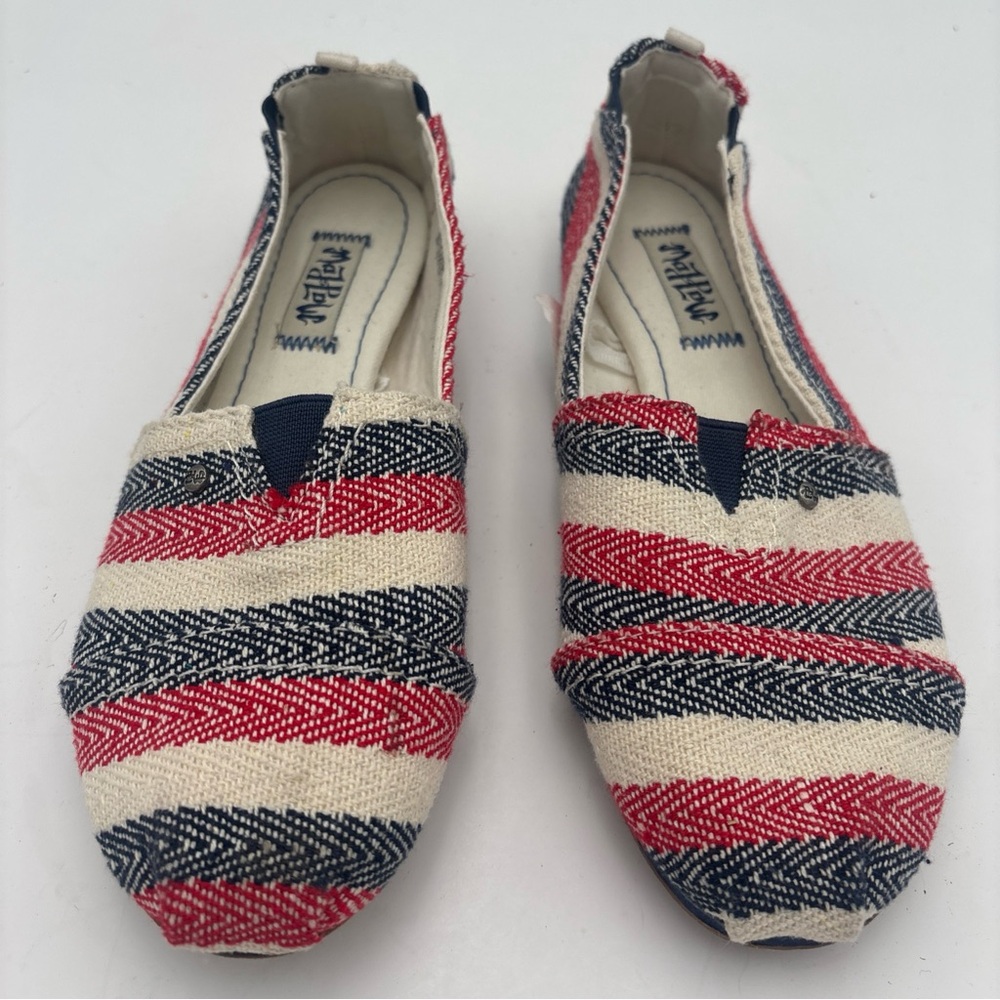 Mad‎ Love Striped Red and Navy Flats